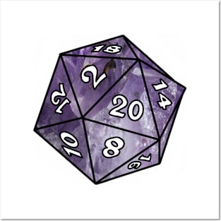 Amethyst D20 Dice Posters and Art